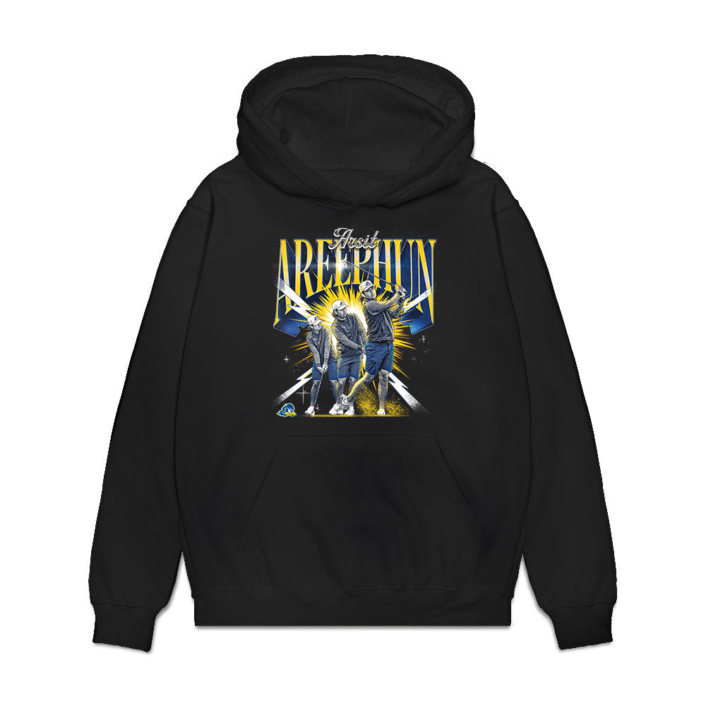 Delaware - NCAA Men's Golf : Arsit Areephun - Collage Premium Hooded Sweatshirt-0