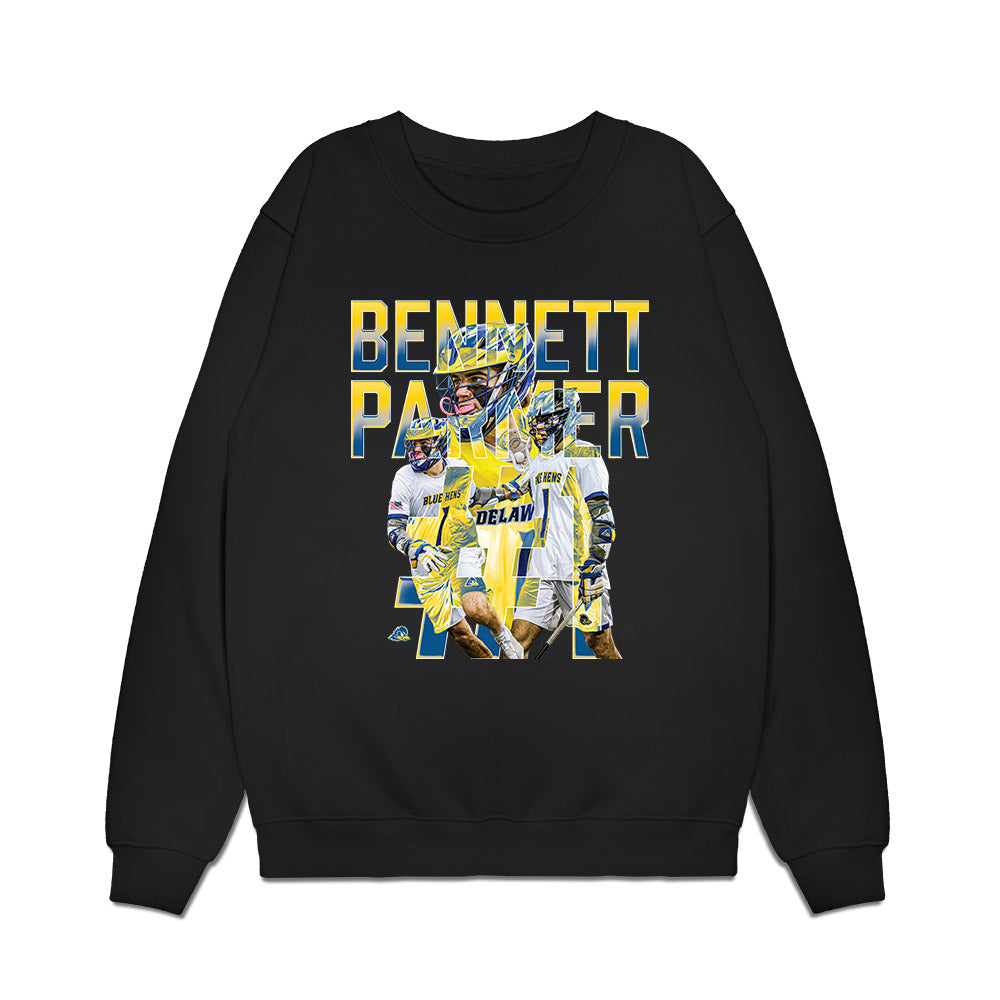 Delaware - NCAA Men's Lacrosse : Bennett Parmer - Collage Premium Crewneck Sweatshirt-0