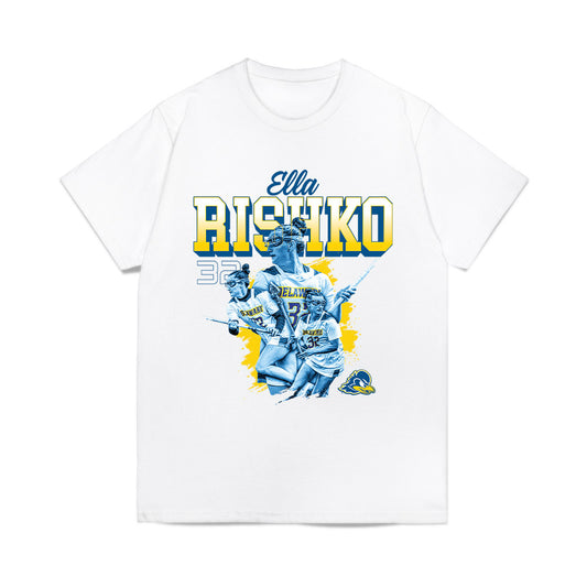 Delaware - NCAA Women's Lacrosse : Ella Rishko - Collage Comfort Colors T-Shirt-0