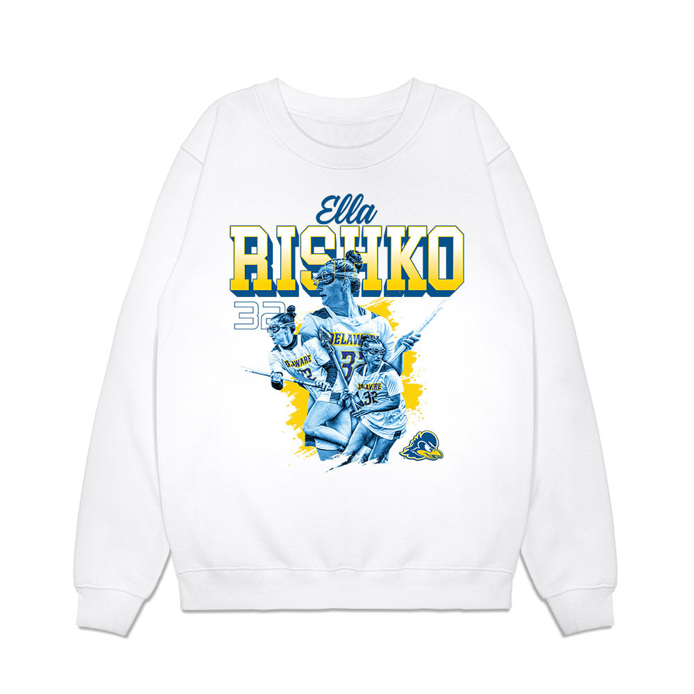 Delaware - NCAA Women's Lacrosse : Ella Rishko - Collage Premium Crewneck Sweatshirt-0