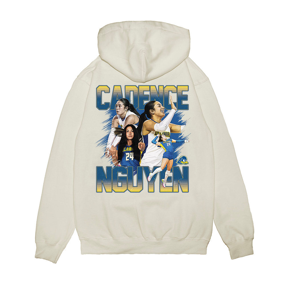 Delaware - NCAA Women's Volleyball : Cadence Nguyen - Collage Premium Hooded Sweatshirt-1