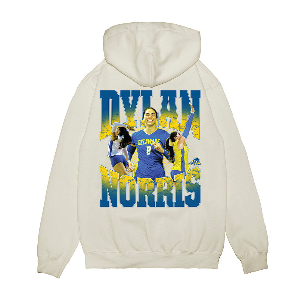 Delaware - NCAA Women's Volleyball : Dylan Norris - Collage Premium Hooded Sweatshirt-1