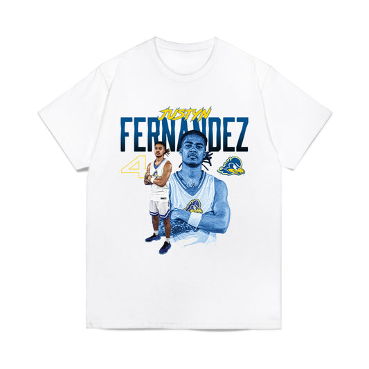 Delaware - NCAA Men's Basketball : Justyn Fernandez - Collage Comfort Colors T-Shirt-0