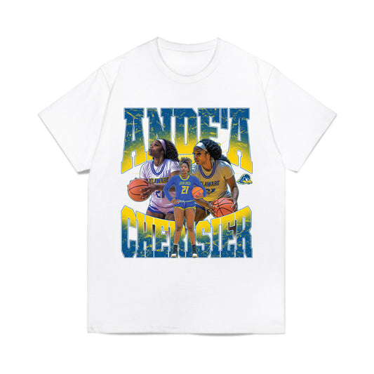 Delaware - NCAA Women's Basketball : Andea Cherisier - Collage Comfort Colors T-Shirt-0