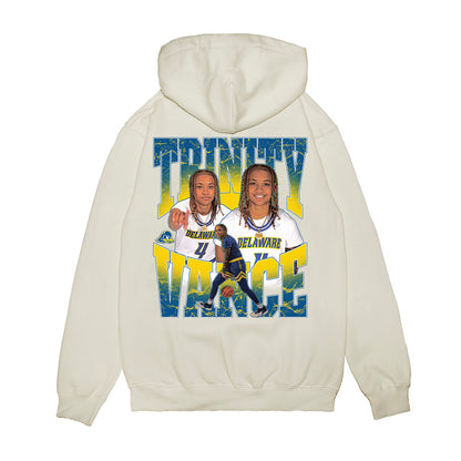 Delaware - NCAA Women's Basketball : Trinity Vance - Collage Premium Hooded Sweatshirt-1