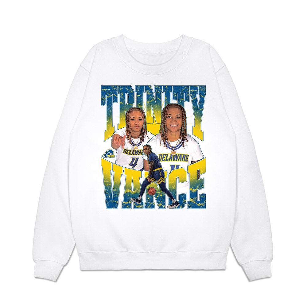 Delaware - NCAA Women's Basketball : Trinity Vance - Collage Premium Crewneck Sweatshirt-0