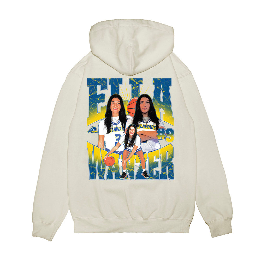 Delaware - NCAA Women's Basketball : Ella Wanzer - Collage Premium Hooded Sweatshirt-1
