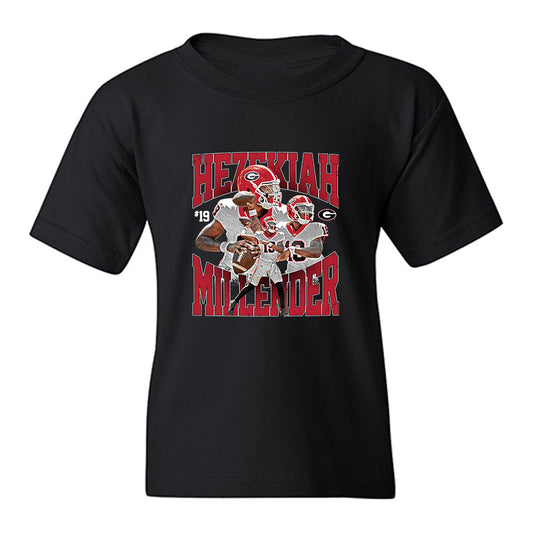 Georgia - NCAA Football : Hezekiah Millender - Collage Youth T-Shirt-0