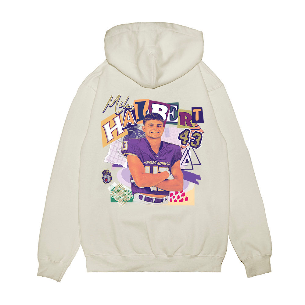 JMU - NCAA Football : Miles Halbert - Collage Premium Hooded Sweatshirt-1