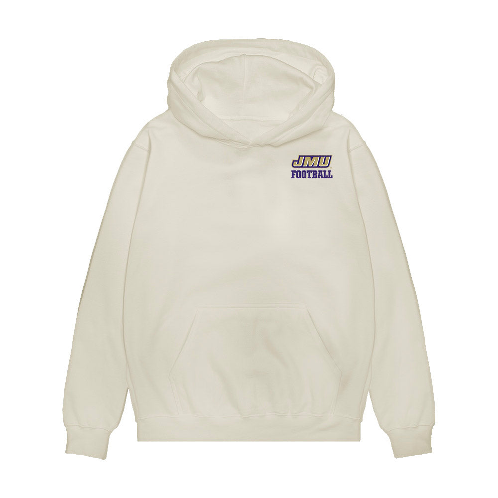 JMU - NCAA Football : Miles Halbert - Collage Premium Hooded Sweatshirt-0