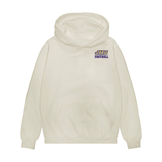 JMU - NCAA Football : Miles Halbert - Collage Premium Hooded Sweatshirt-0
