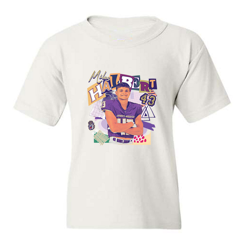 JMU - NCAA Football : Miles Halbert - Collage Youth T-Shirt-0