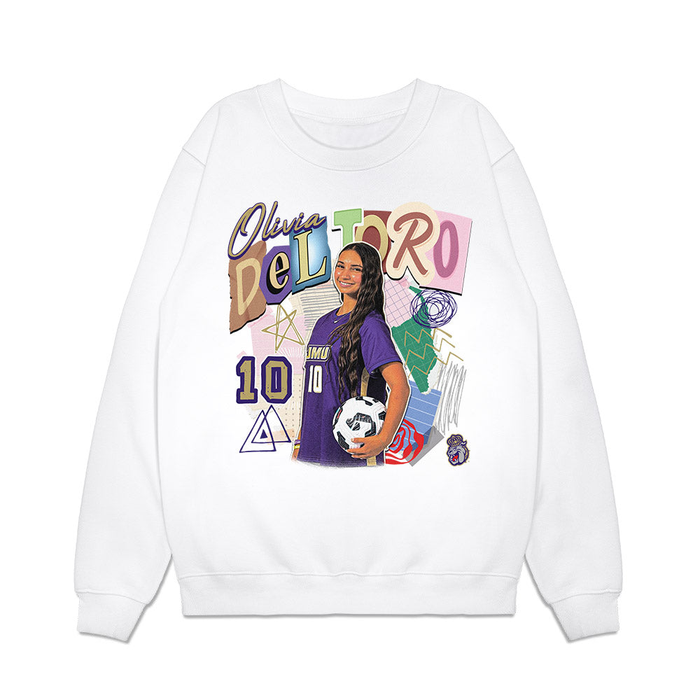 JMU - NCAA Women's Soccer : Olivia Del Toro - Collage Premium Crewneck Sweatshirt-0