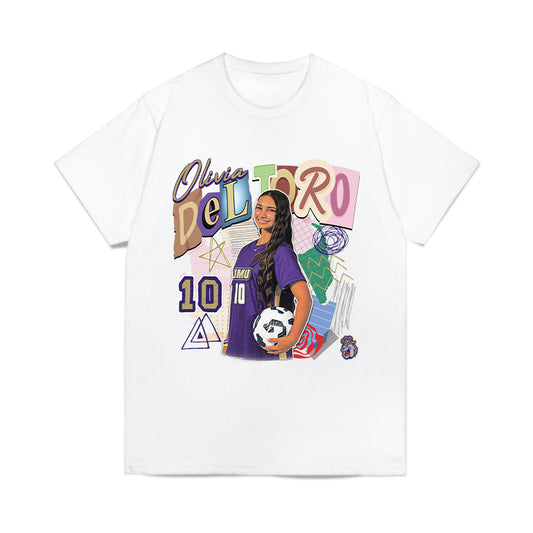 JMU - NCAA Women's Soccer : Olivia Del Toro - Collage Comfort Colors T-Shirt-0