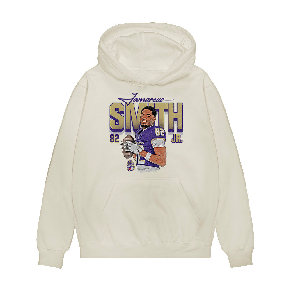 JMU - NCAA Football : Jamarcus Smith Jr - Collage Premium Hooded Sweatshirt-0