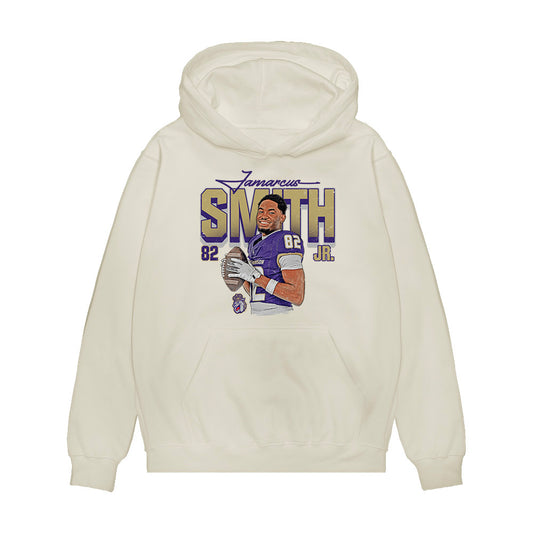 JMU - NCAA Football : Jamarcus Smith Jr - Collage Premium Hooded Sweatshirt-0