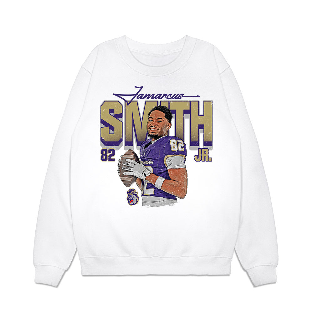 JMU - NCAA Football : Jamarcus Smith Jr - Collage Premium Crewneck Sweatshirt-0