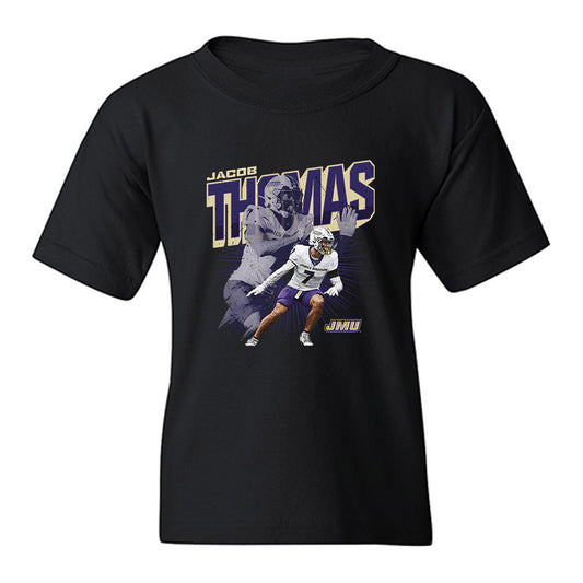JMU - NCAA Football : Jacob Thomas - Collage Youth T-Shirt-0