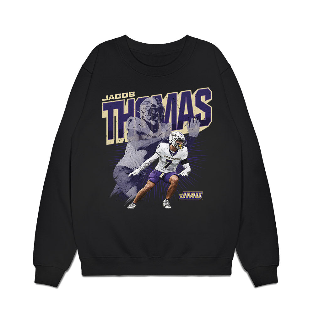 JMU - NCAA Football : Jacob Thomas - Collage Premium Crewneck Sweatshirt-0