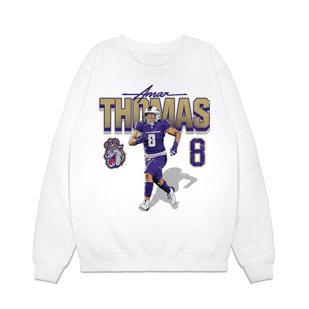 JMU - NCAA Football : Amar Thomas - Collage Premium Crewneck Sweatshirt-0