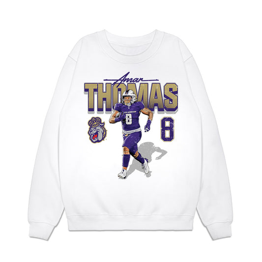 JMU - NCAA Football : Amar Thomas - Collage Premium Crewneck Sweatshirt-0