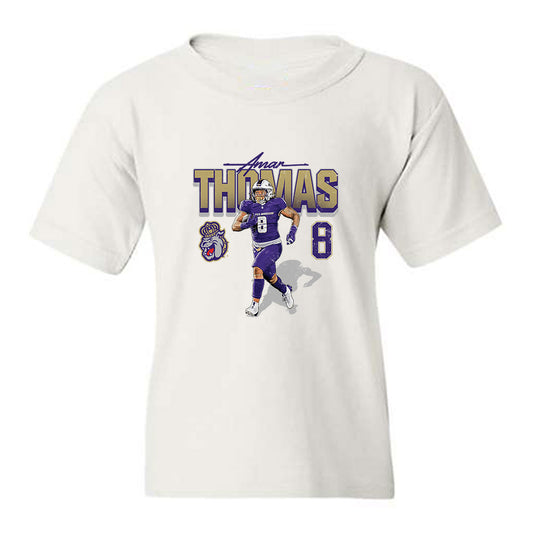 JMU - NCAA Football : Amar Thomas - Collage Youth T-Shirt-0