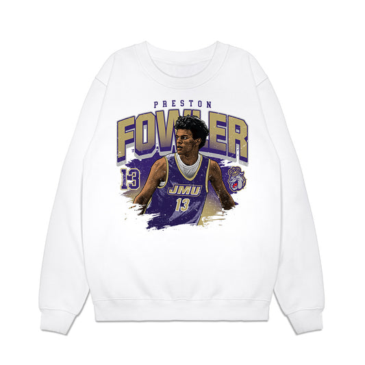 JMU - NCAA Men's Basketball : Preston Fowler - Collage Premium Crewneck Sweatshirt-0