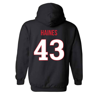 Rutgers - NCAA Baseball : Finn Haines - Replica Shersey Hooded Sweatshirt-1
