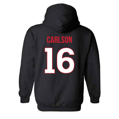 Rutgers - NCAA Men's Soccer : Dylan Carlson - Replica Shersey Hooded Sweatshirt-1