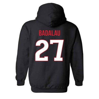 Rutgers - NCAA Men's Basketball : Denis Badalau - Replica Shersey Hooded Sweatshirt-1