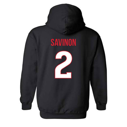 Rutgers - NCAA Baseball : Jordan Savinon - Replica Shersey Hooded Sweatshirt-1