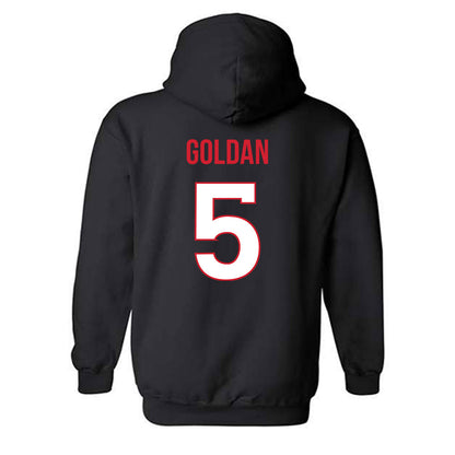 Rutgers - NCAA Baseball : Andrew Goldan - Replica Shersey Hooded Sweatshirt-1