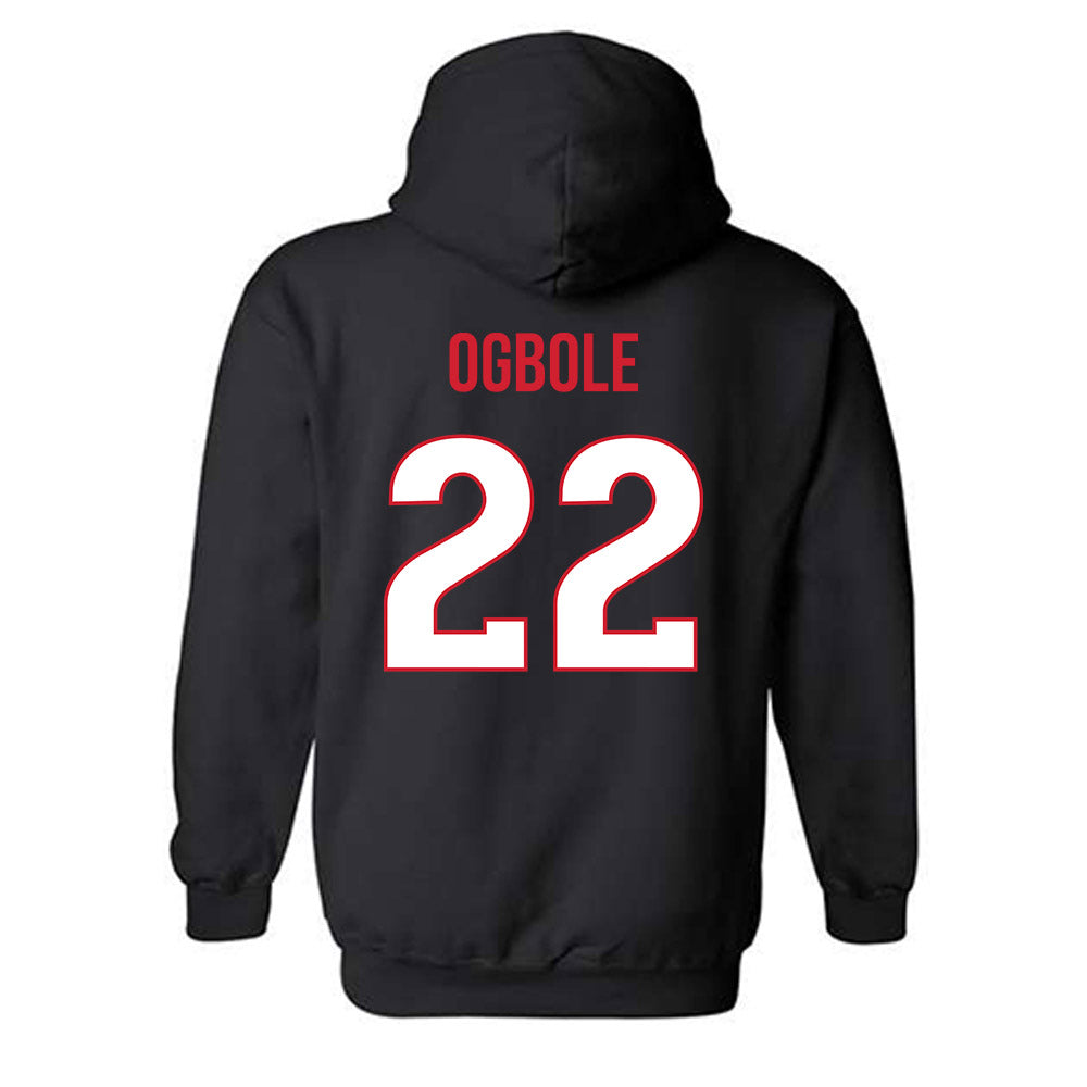 Rutgers - NCAA Men's Basketball : Emmanuel Ogbole - Replica Shersey Hooded Sweatshirt-1