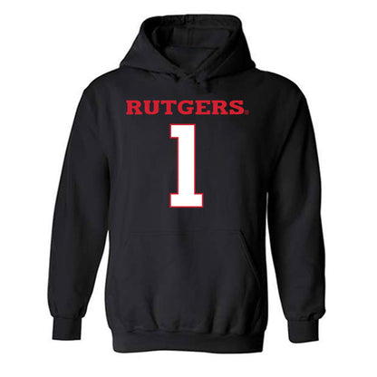 Rutgers - NCAA Men's Basketball : JaMichael Davis - Replica Shersey Hooded Sweatshirt-0