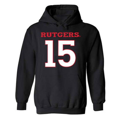 Rutgers - NCAA Men's Basketball : Gevonte Ware - Replica Shersey Hooded Sweatshirt-0