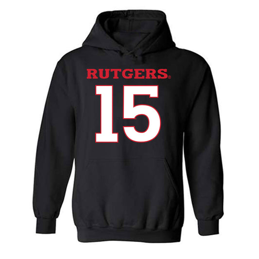 Rutgers - NCAA Men's Basketball : Gevonte Ware - Replica Shersey Hooded Sweatshirt-0