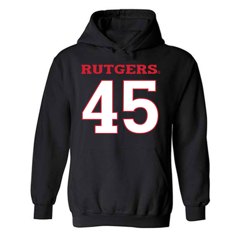 Rutgers - NCAA Football : Shawn Purcell - Replica Shersey Hooded Sweatshirt-0