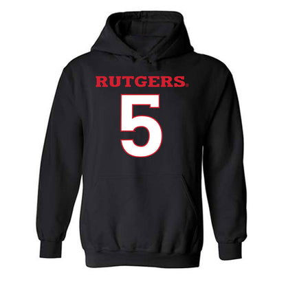 Rutgers - NCAA Baseball : Andrew Goldan - Replica Shersey Hooded Sweatshirt-0