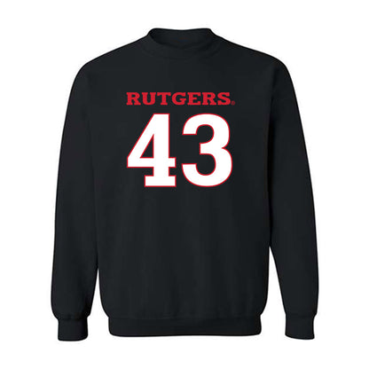 Rutgers - NCAA Baseball : Finn Haines - Replica Shersey Crewneck Sweatshirt-0