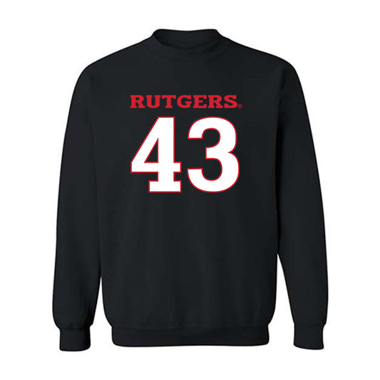 Rutgers - NCAA Baseball : Finn Haines - Replica Shersey Crewneck Sweatshirt-0
