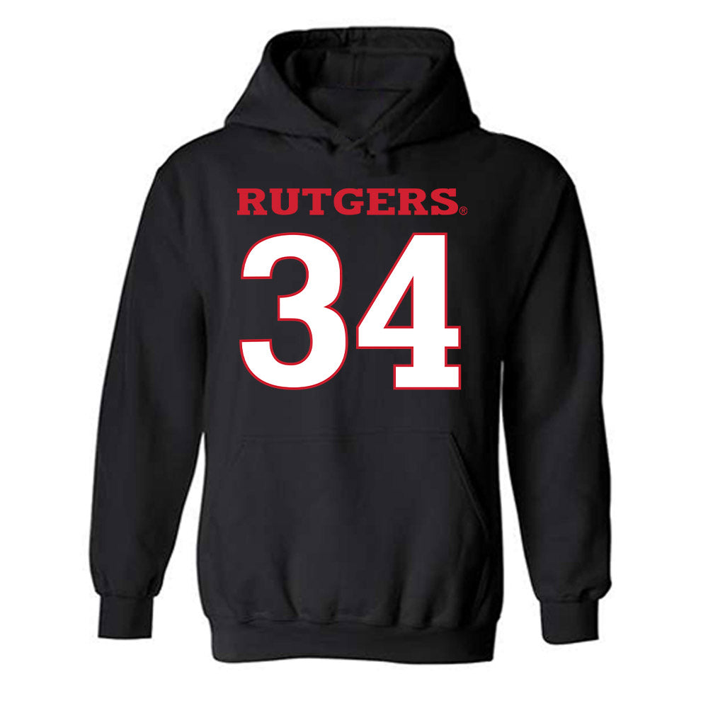 Rutgers - NCAA Baseball : Jack Sweeney - Replica Shersey Hooded Sweatshirt-0