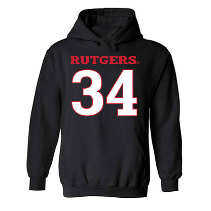Rutgers - NCAA Baseball : Jack Sweeney - Replica Shersey Hooded Sweatshirt-0