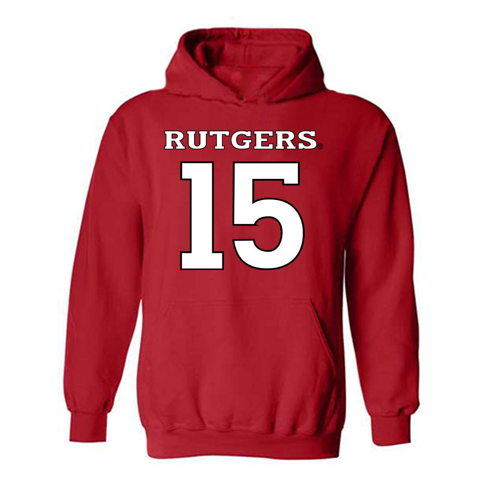 Rutgers - NCAA Softball : Kelsie Riggan - Replica Shersey Hooded Sweatshirt-0
