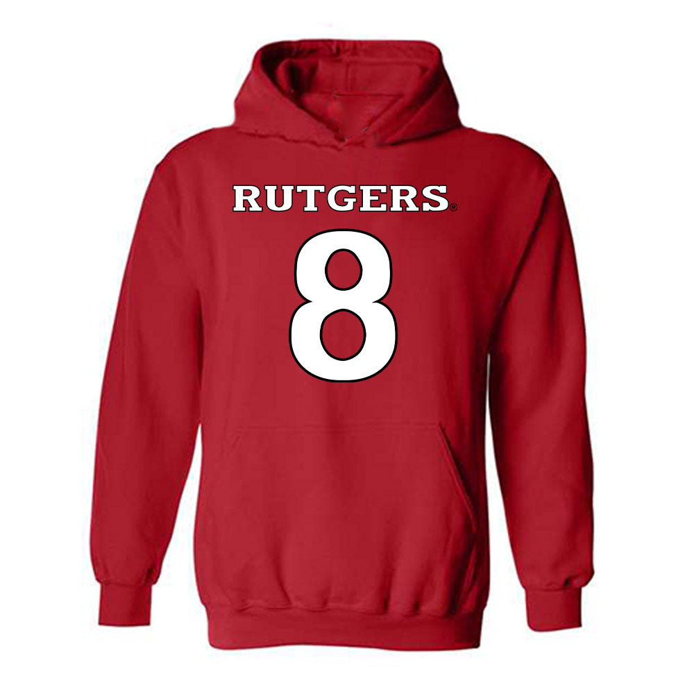 Rutgers - NCAA Men's Lacrosse : Brady Kurdyla - Replica Shersey Hooded Sweatshirt-0