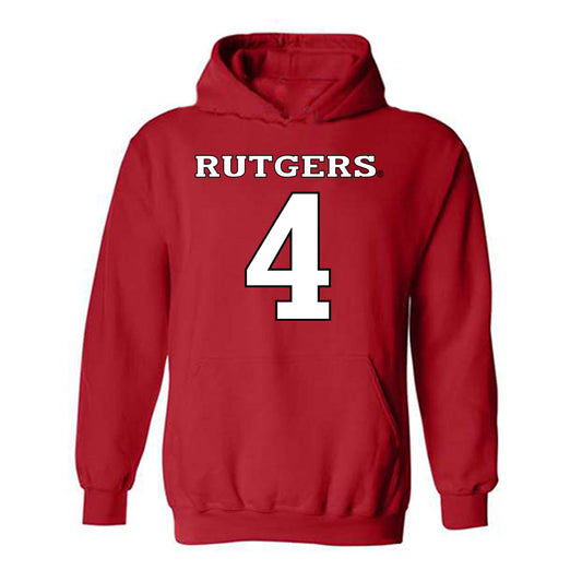 Rutgers - NCAA Women's Basketball : Antonia Bates - Replica Shersey Hooded Sweatshirt-0