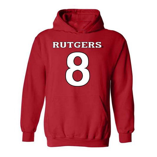 Rutgers - NCAA Football : Jordan Walker - Replica Shersey Hooded Sweatshirt-0