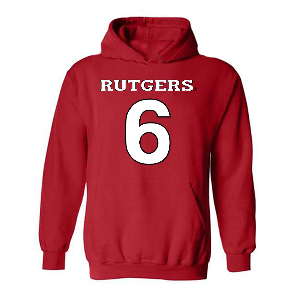 Rutgers - NCAA Baseball : Pablo Santos - Replica Shersey Hooded Sweatshirt-0