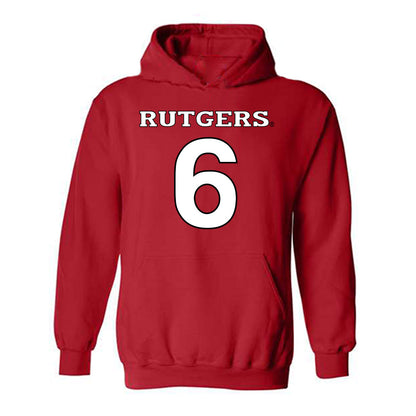 Rutgers - NCAA Baseball : Pablo Santos - Replica Shersey Hooded Sweatshirt-0