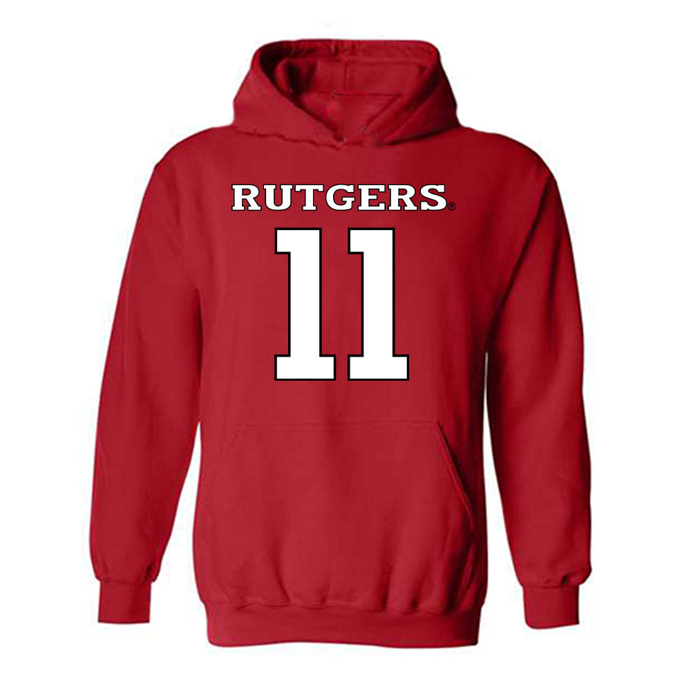 Rutgers - NCAA Men's Soccer : Anthony Morano - Replica Shersey Hooded Sweatshirt-0