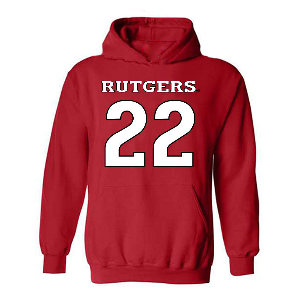 Rutgers - NCAA Men's Basketball : Dorian Jones - Replica Shersey Hooded Sweatshirt-0